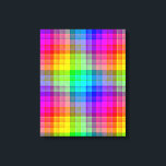 Rainbow Plaid Background Custom Canvas Print<br><div class="desc">This rainbow plaid background pattern stretched canvas is bright and colourful,  with a light texture effect. It's a vivid,  vibrant chequered pattern that will look pretty as a background for your text and photos.</div>