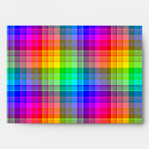 Rainbow Plaid Custom Envelopes