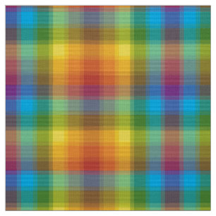 Rainbow Plaid Fabric