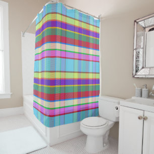 Rainbow Plaid RD Shower Curtain