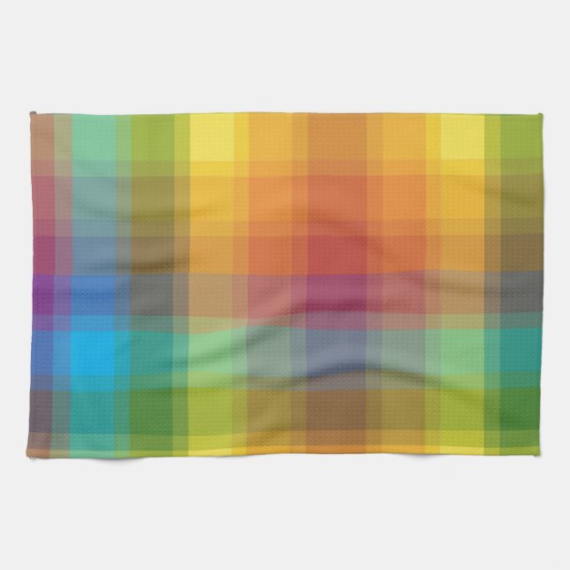 Rainbow Plaid Tea Towel (Horizontal)