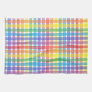 Rainbow Plaid Tea Towel