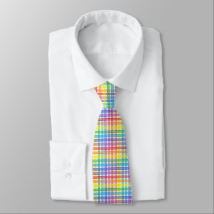 Rainbow Plaid Tie