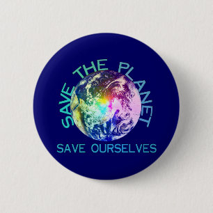 Rainbow Planet 6 Cm Round Badge