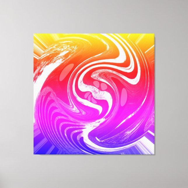 Rainbow planet art canvas print (Front)