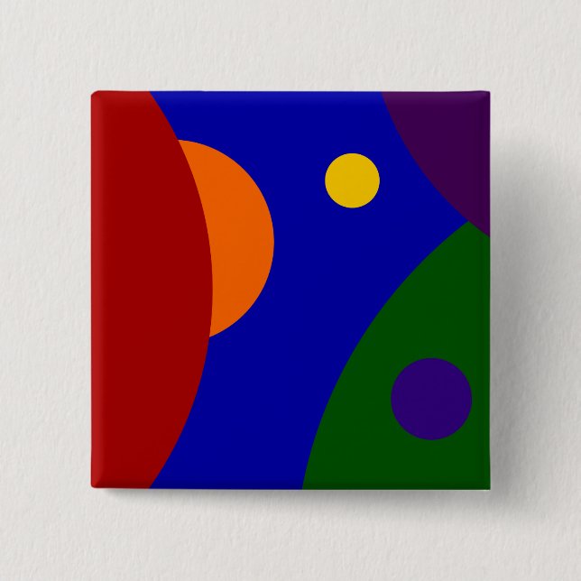 Rainbow Planets 15 Cm Square Badge (Front)