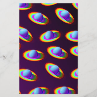 Rainbow Planets Pattern Stationery