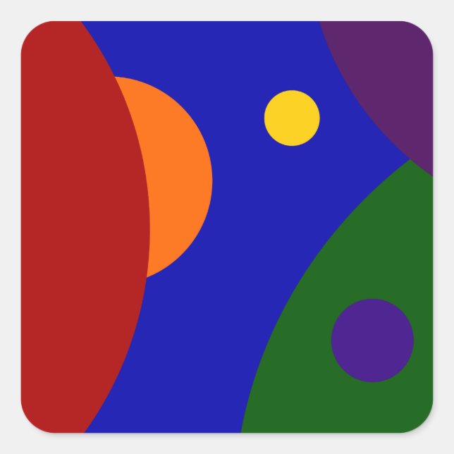 Rainbow Planets Square Sticker (Front)