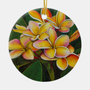 Rainbow Plumeria Ceramic Tree Decoration