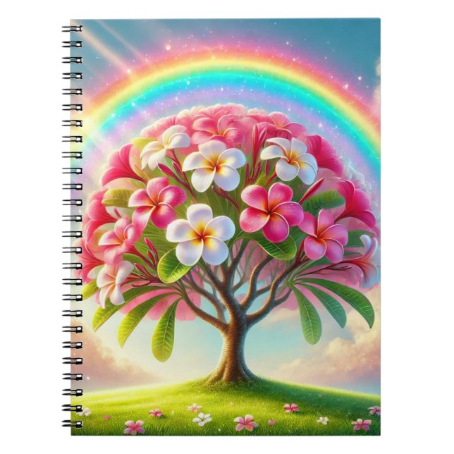 Rainbow Plumeria Notebook (Front)