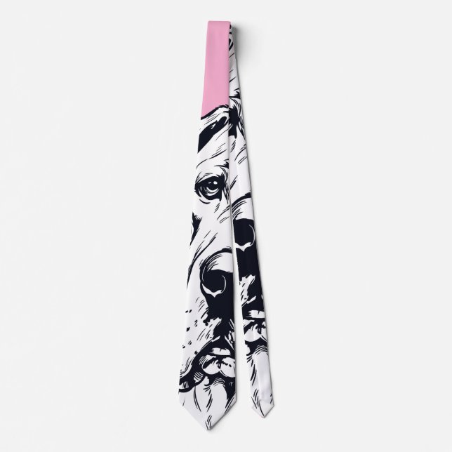 Rainbow Podel Dog graphical pattern  Tie (Front)