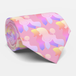 Rainbow Podel Dog graphical pattern Tie