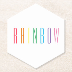 RAINBOW Pointy Hexagon Paper Coasters