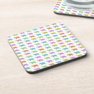 Rainbow Polar Bear Pattern Coaster