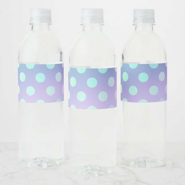 Rainbow Polka Dot Abstract Blur Magical Design Water Bottle Label (Bottles)