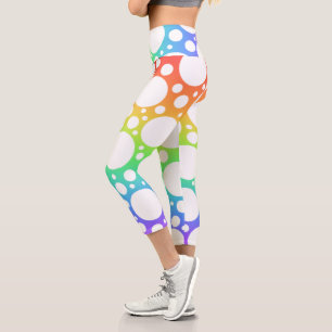 Rainbow Polka Dot Capri Leggings