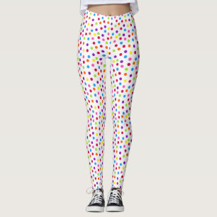 Rainbow Polka Dot Colourful Pattern Leggings