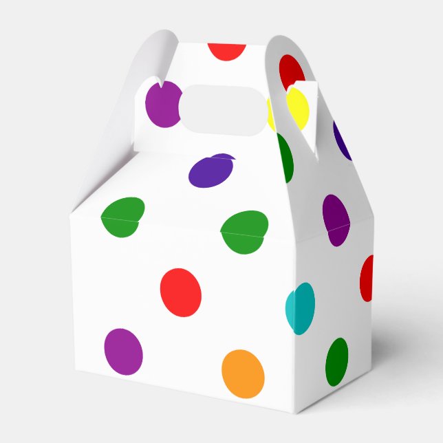RAINBOW POLKA DOT FAVOUR BOX (Back Side)