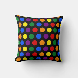 Rainbow Polka Dot Throw Cushion