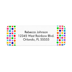 Rainbow Polka Dots Address Label
