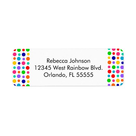 Rainbow Polka Dots Address Label