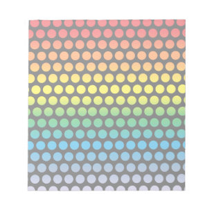 Rainbow Polka Dots Black Notepad