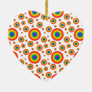 Rainbow Polka Dots Ceramic Tree Decoration
