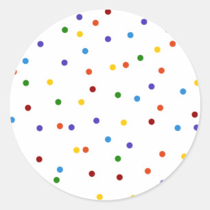 Rainbow Polka Dots Classic Round Sticker