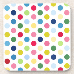 Rainbow polka dots coaster