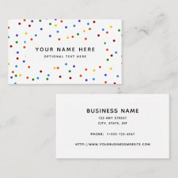 Rainbow Polka Dots Confetti Pattern Business Card