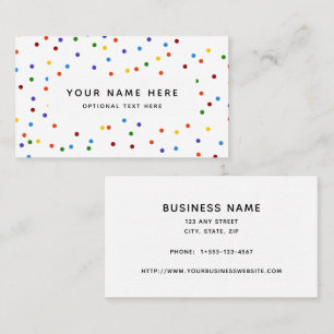 Rainbow Polka Dots Confetti Pattern Business Card
