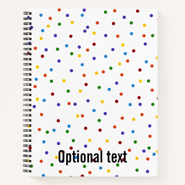 Rainbow Polka Dots Confetti Pattern Notebook (Front)