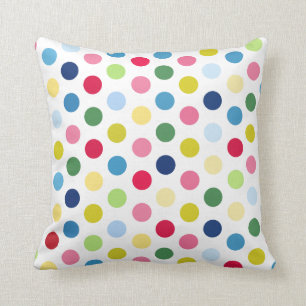 Rainbow polka dots cushion