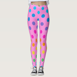 rainbow polka dots leggings