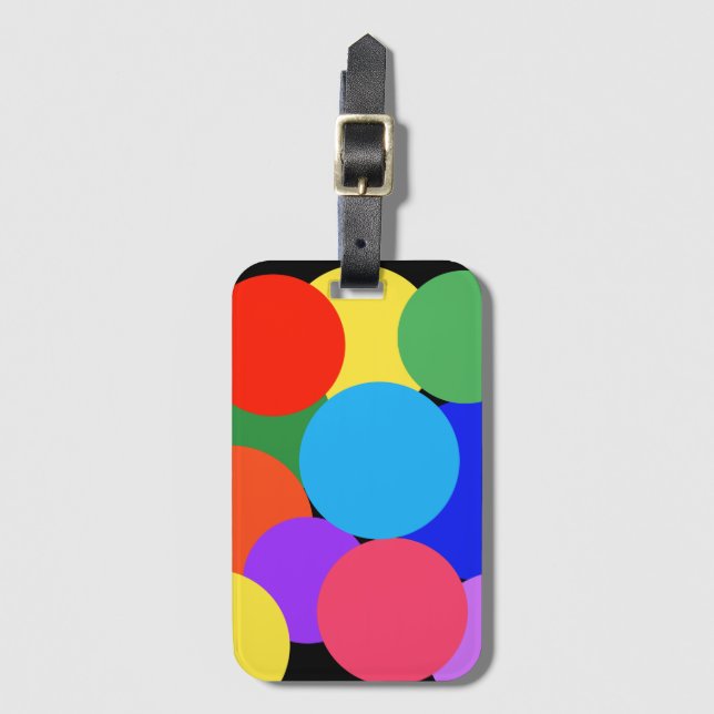 Rainbow Polka Dots   Luggage Tag (Front Vertical)