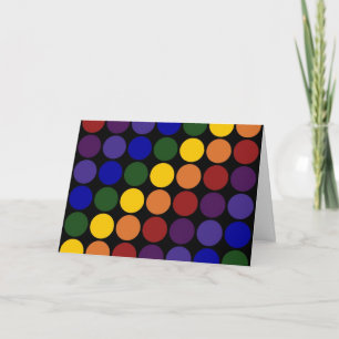 Rainbow Polka Dots on Black Card