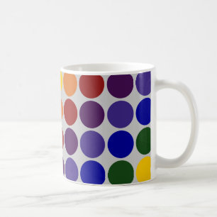 Rainbow Polka Dots on Grey Coffee Mug