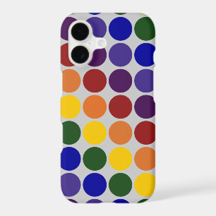 Rainbow Polka Dots On Grey iPhone 8/7 Slim Case