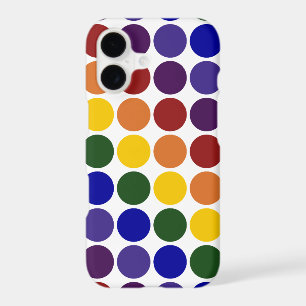 Rainbow Polka Dots on Transparent Background