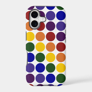 Rainbow Polka Dots on White iPhone 8/7 Plus Case