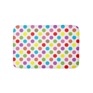 Rainbow polka dots pattern bath mat