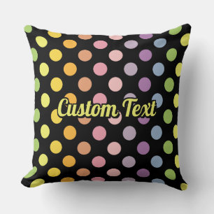 Rainbow Polka Dots Pattern Cushion