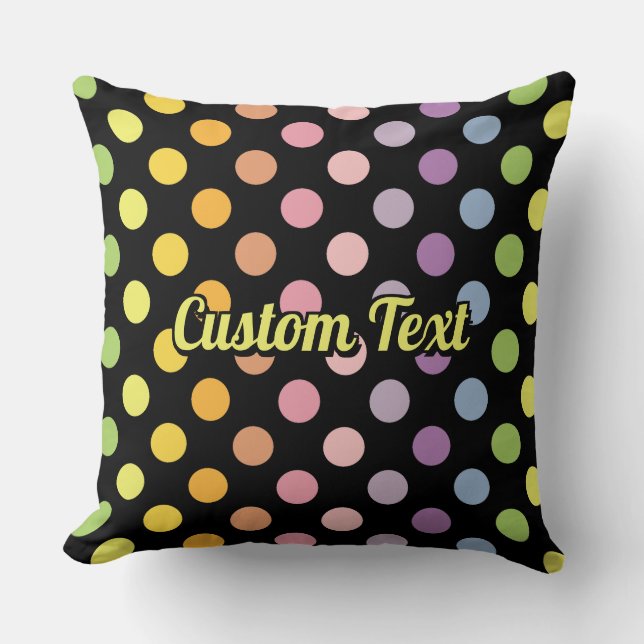 Rainbow Polka Dots Pattern Cushion (Front)