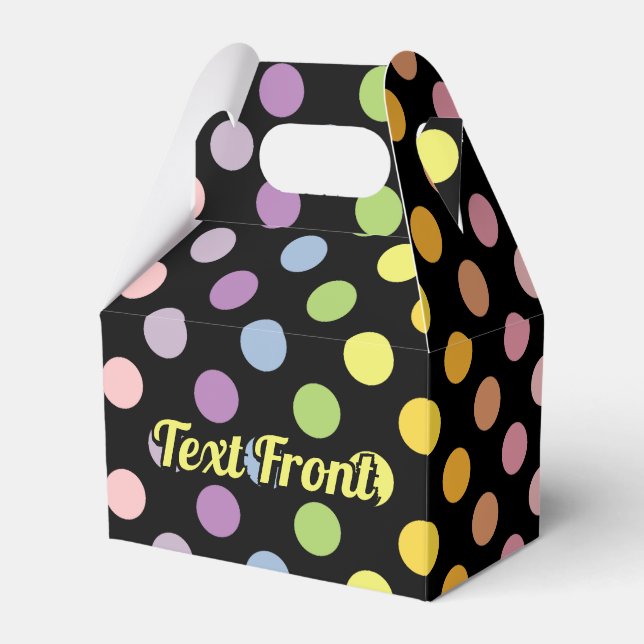 Rainbow Polka Dots Pattern Favour Box (Front Side)
