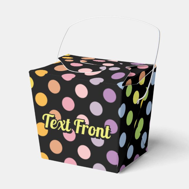 Rainbow Polka Dots Pattern Favour Box (Front Side)