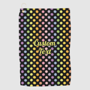 Rainbow Polka Dots Pattern Golf Towel