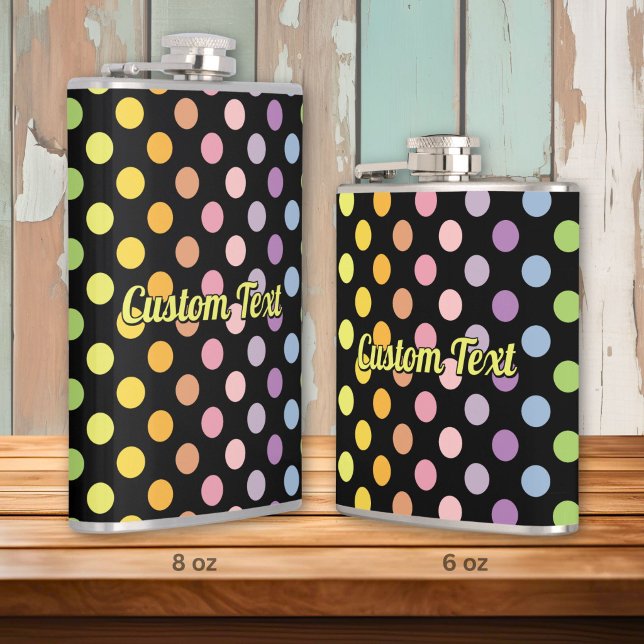 Rainbow Polka Dots Pattern Hip Flask (Creator Uploaded)