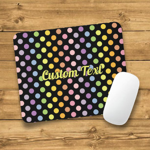 Rainbow Polka Dots Pattern Mouse Mat