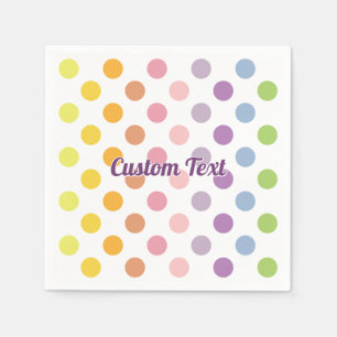 Rainbow Polka Dots Pattern Napkin
