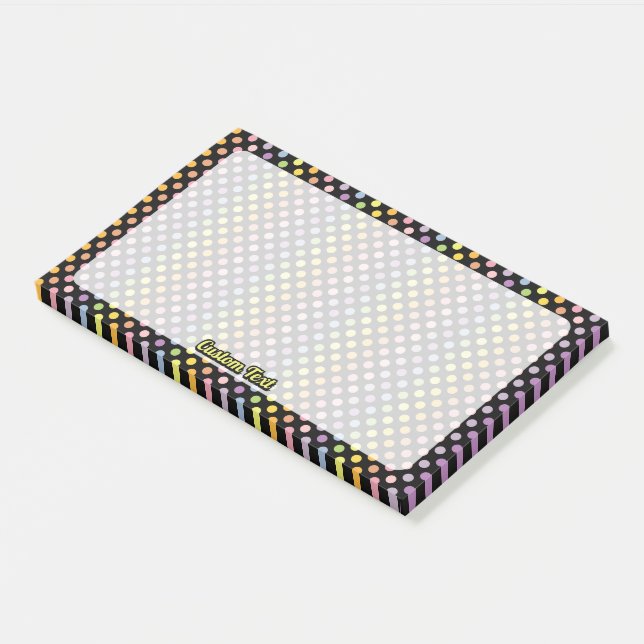 Rainbow Polka Dots Pattern Post-it Notes (Angled)